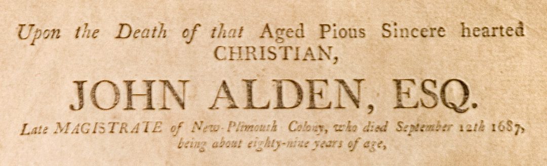 The Funerals of John and Priscilla Alden: Burials in Plymouth Colony